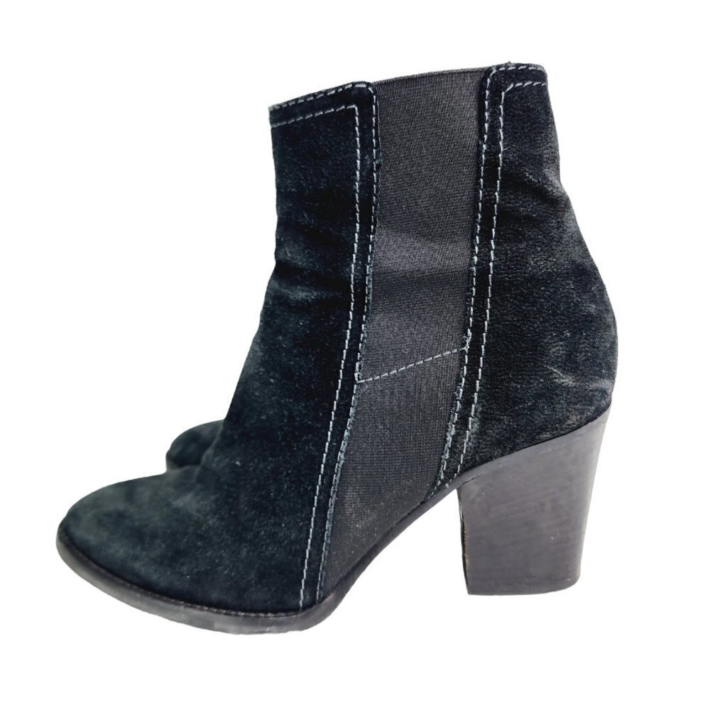 Womens AQUATALIA Black Suede Round Toe Ankle Western Boots Booties size‎ 8